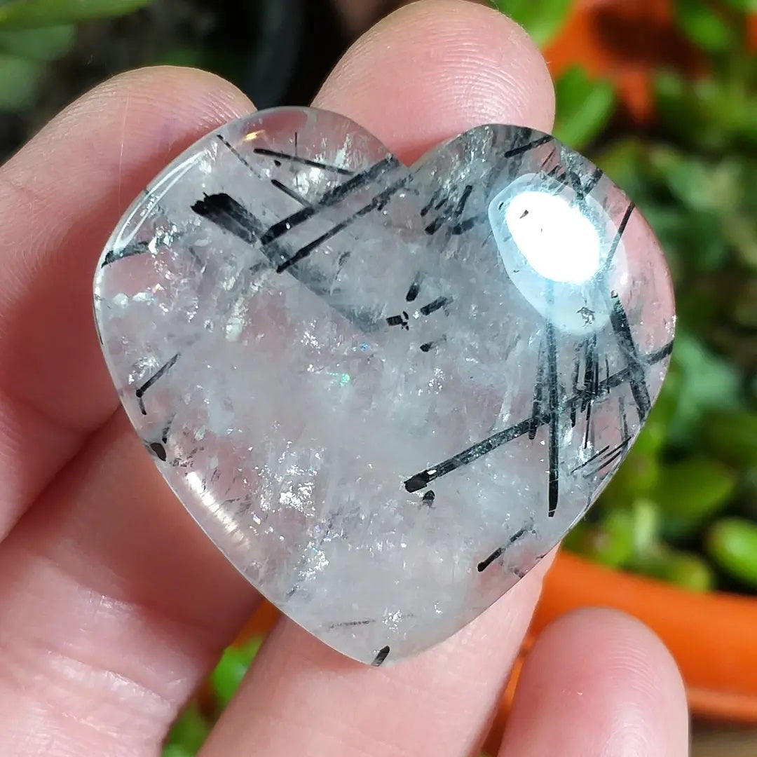 Corazón de Cuarzo Turmalinado - 34,4x36,6 mm