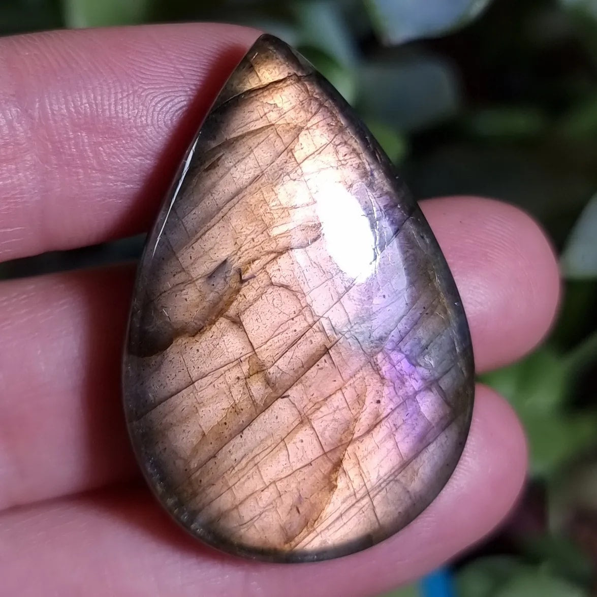Labradorita Naranja Morada Alta Calidad - 38,9x26,2 mm