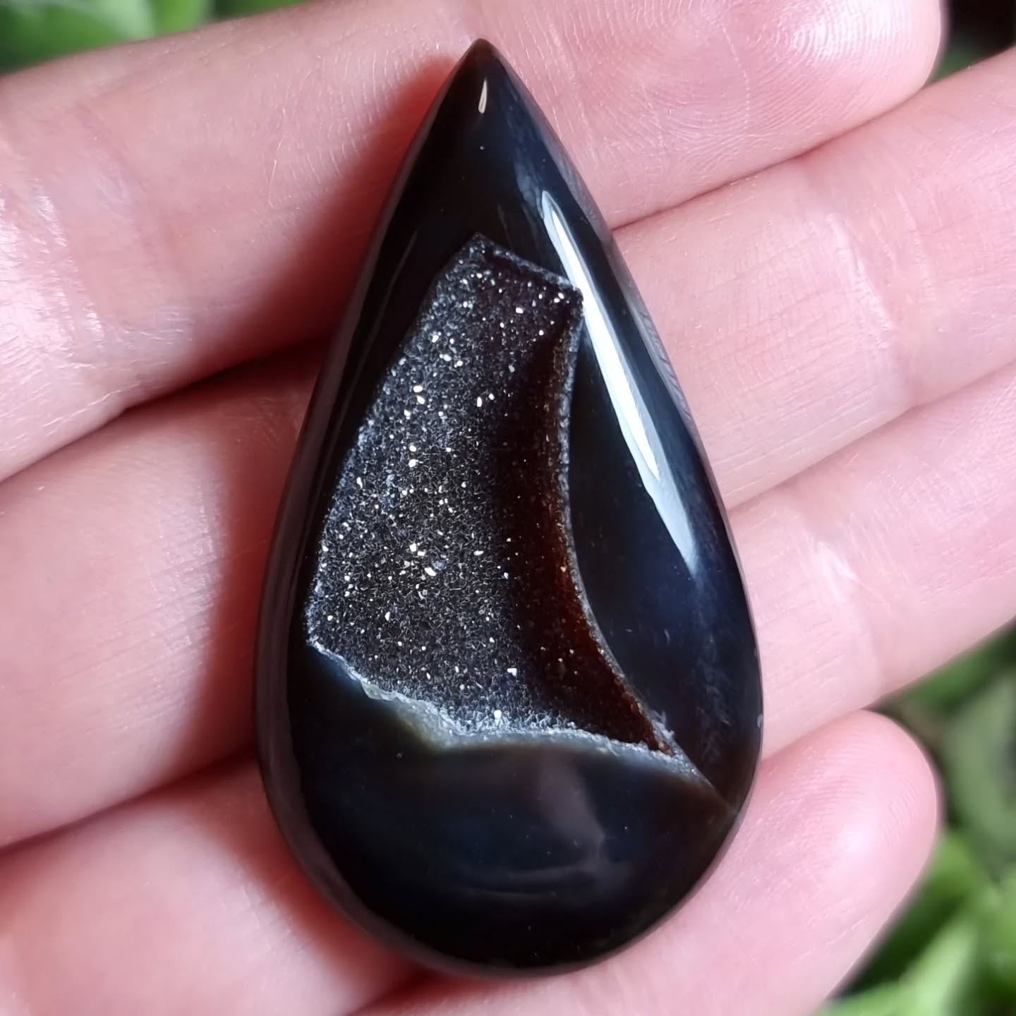 Drusa de Ágata Negra XL - 47,7x25,9 mm