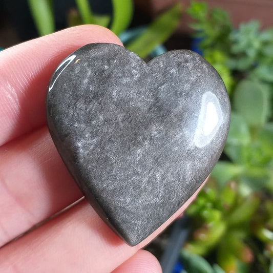Corazón de Obsidiana Plateada - 37,4x36,2 mm