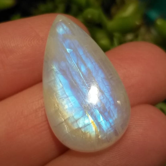 Labradorita Blanca/Piedra Luna Arcoíris - 27,7x15,8 mm