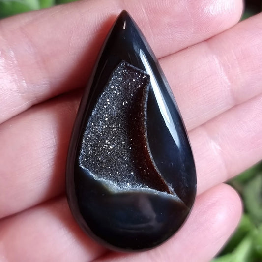 Drusa de Ágata Negra XL - 47,7x25,9 mm