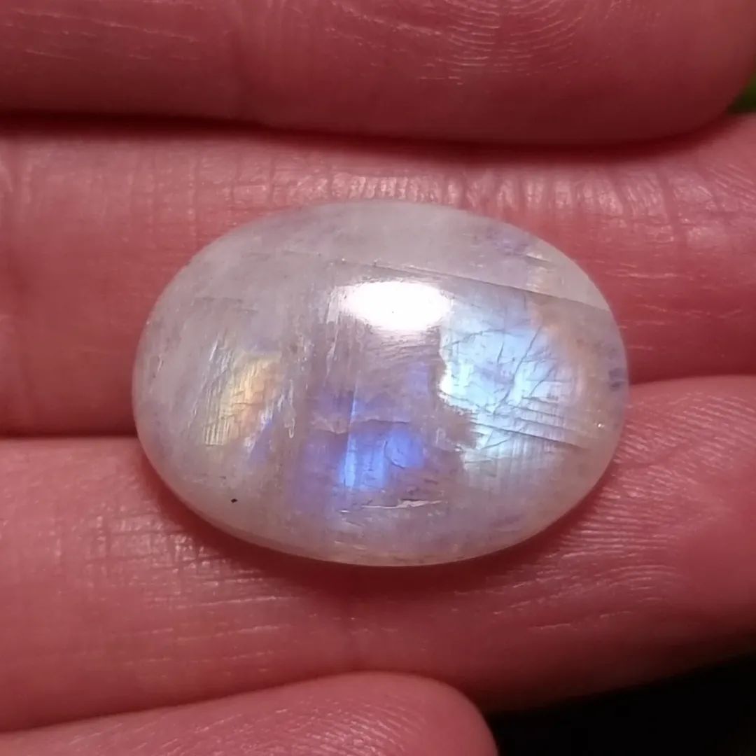 Labradorita Blanca/Piedra Luna Arcoíris Alta Calidad - 21,9x16,0 mm