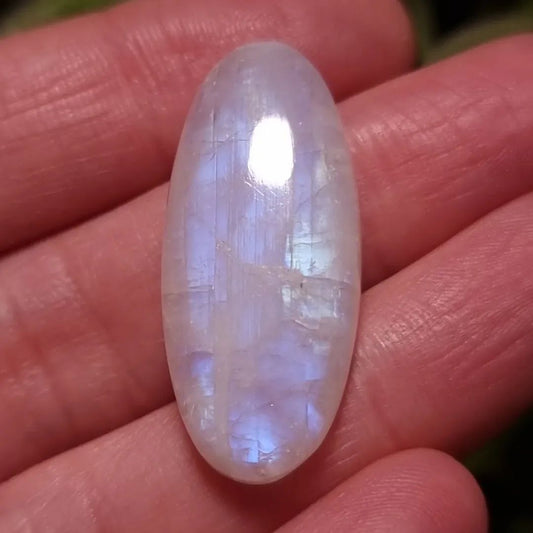 Labradorita Blanca/Piedra Luna Arcoíris Alta Calidad - 33,6x14,5 mm