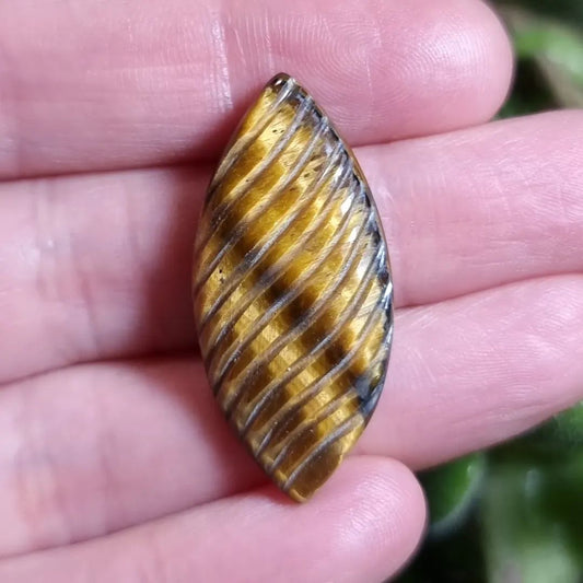 Ojo de Tigre Tallado - 35,2x16,3 mm